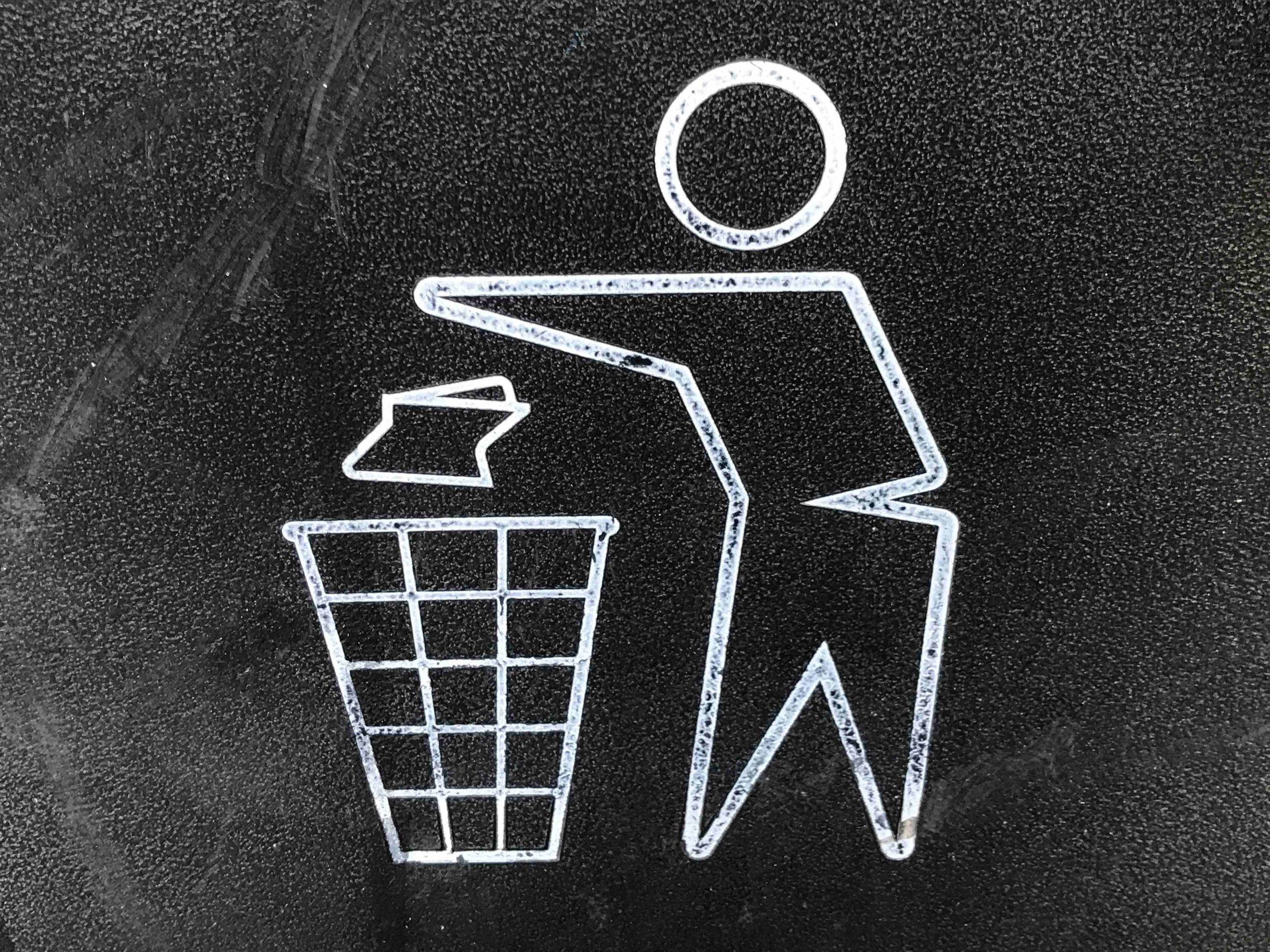 throwing trash sign