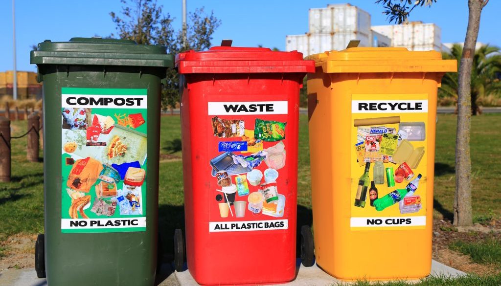 separate waste bins