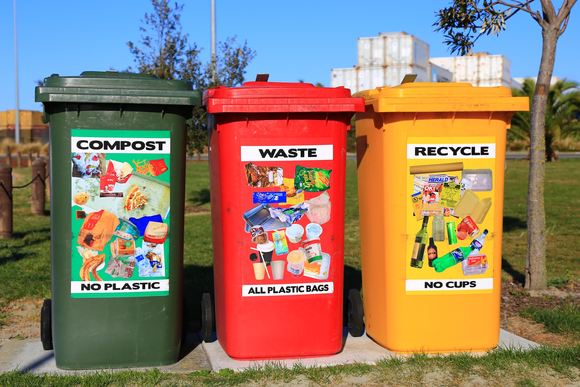 separate waste bins