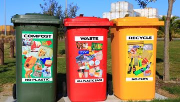 recycling bins