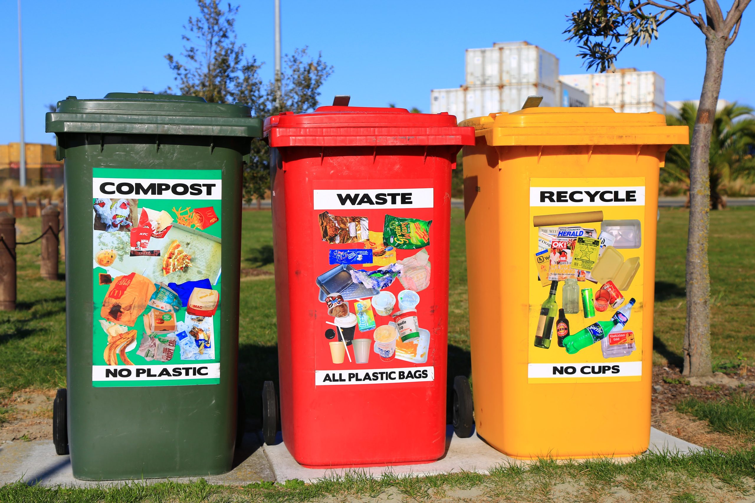 recycling bins