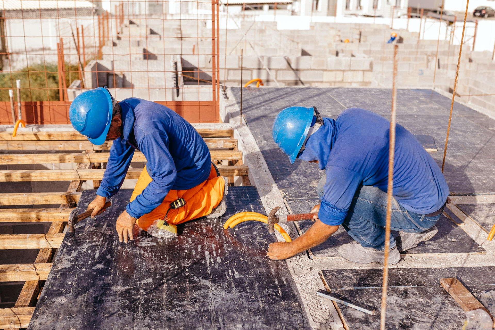 construction workers on site