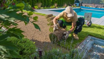 sustainable landscaping done by gardener in a garden