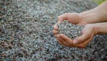 recycled aggregate like gravel used for construction