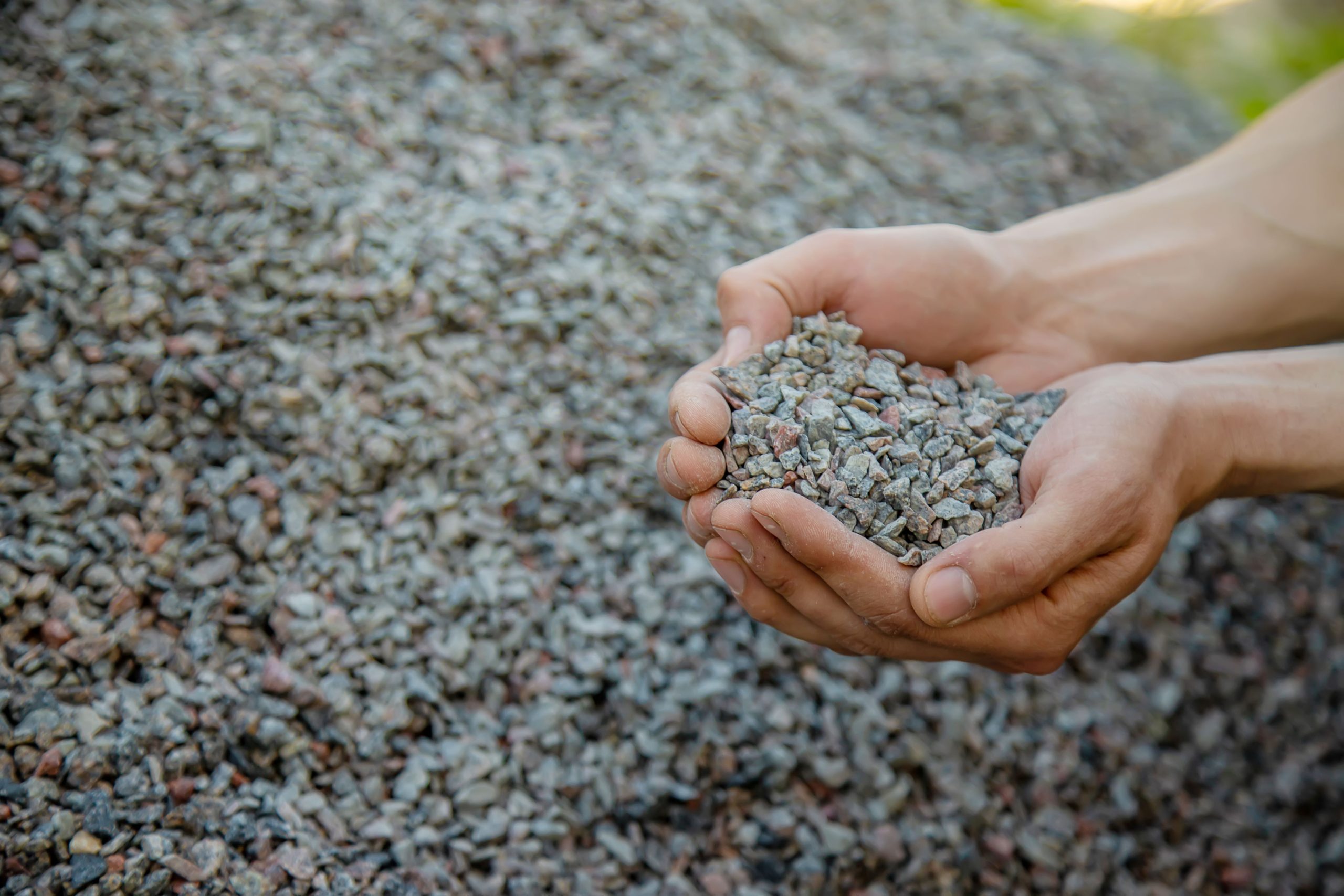 recycled aggregate like gravel used for construction