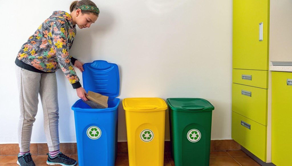 recycling bins
