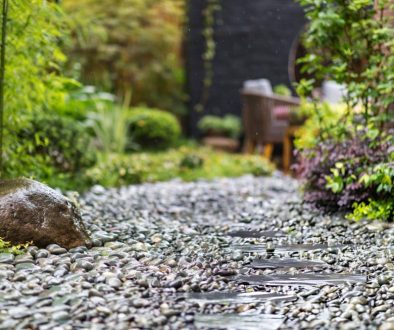 aggregates in flowerbed